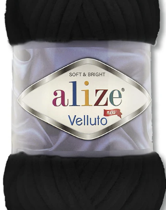 estambre chenille Alize Velluto negro
