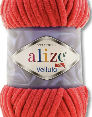 estambre chenille Alize Velluto rojo