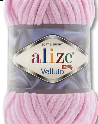 estambre chenille Alize Velluto rosa bebé
