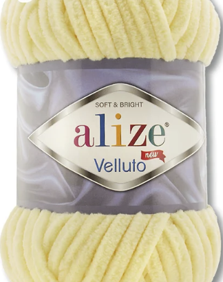 estambre chenille Alize Velluto amarillo claro