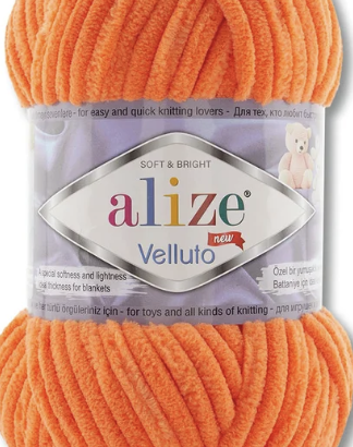 estambre chenille Alize Velluto Zanahoria