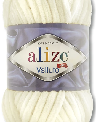 estambre chenille Alize Velluto Crema claro